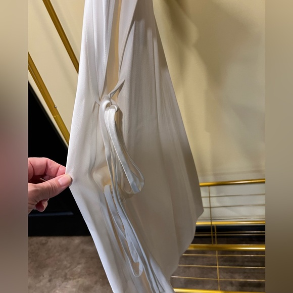 Chloe Milk Flutter Sleeve Tie Dress - Picture 4 of 8